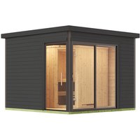 WEKA Saunahaus »412«, 320x239x320 cm, (BxHxT), mit Ofen – schwarz WEKA Saunahaus »412«, 320x239x320 cm, (BxHxT), mit Ofen – schwarz