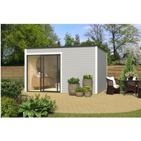 Mr. GARDENER Gartenhaus »Kubus ALU 2«, (BxHxT): 400 x 239 x 302 cm (Außenmaß), carbongrau/weiss Mr. GARDENER Gartenhaus »Kubus ALU 2«, (BxHxT): 400 x 239 x 302 cm (Außenmaß), carbongrau/weiss