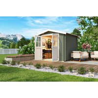 Mr. GARDENER Gartenhaus »Dänemark«, (BxT): 230×230 cm (Aufstellmaß), 34 mm Wandstärke, grüngrau/weiss – gruen Mr. GARDENER Gartenhaus »Dänemark«, (BxT): 230×230 cm (Aufstellmaß), 34 mm Wandstärke, grüngrau/weiss – gruen