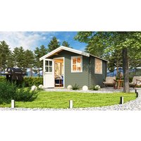 Mr. GARDENER Gartenhaus »Spree«, (BxT): 300×300 cm (Aufstellmaß), 34 mm Wandstärke, grüngrau/weiss – gruen Mr. GARDENER Gartenhaus »Spree«, (BxT): 300×300 cm (Aufstellmaß), 34 mm Wandstärke, grüngrau/weiss – gruen