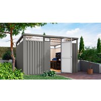 KARIBU Gartenhaus »Osten 3,5«, BxHxT: 348 x 220 x 11,5 cm, (Außenmaße inkl. Dachüberstand), Wandstärke 0,5 mm – grau KARIBU Gartenhaus »Osten 3,5«, BxHxT: 348 x 220 x 11,5 cm, (Außenmaße inkl. Dachüberstand), Wandstärke 0,5 mm – grau