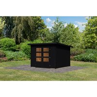 KARIBU Gartenhaus »Stockach 4«, BxHxT: 286 x 197 x 242 cm (Außenmaße inkl. Dachüberstand), Wandstärke 19 mm - schwarz |  Fichte  |  5,83 m² KARIBU Gartenhaus »Stockach 4«, BxHxT: 286 x 197 x 242 cm (Außenmaße inkl. Dachüberstand), Wandstärke 19 mm - schwarz |  Fichte  |  5,83 m²