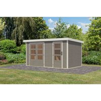 KARIBU Gartenhaus »Merkur D«, BxHxT: 432,5 x 209 x 213 cm (Außenmaße inkl. Dachüberstand), Wandstärke 19 mm - grau |  Fichte  |  8,52 m² KARIBU Gartenhaus »Merkur D«, BxHxT: 432,5 x 209 x 213 cm (Außenmaße inkl. Dachüberstand), Wandstärke 19 mm - grau |  Fichte  |  8,52 m²
