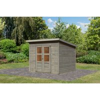 KARIBU Gartenhaus »Merseburg 6«, BxHxT: 268 x 219 x 240 cm (Außenmaße inkl. Dachüberstand), Wandstärke 14 mm - grau |  Fichte  |  5,74 m² KARIBU Gartenhaus »Merseburg 6«, BxHxT: 268 x 219 x 240 cm (Außenmaße inkl. Dachüberstand), Wandstärke 14 mm - grau |  Fichte  |  5,74 m²