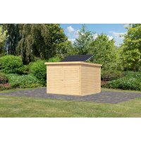 KARIBU Gartenhaus »Fahrradgarage 4«, BxHxT: 226,5 x 167 x 212 cm (Außenmaße inkl. Dachüberstand), Wandstärke 19 mm – braun KARIBU Gartenhaus »Fahrradgarage 4«, BxHxT: 226,5 x 167 x 212 cm (Außenmaße inkl. Dachüberstand), Wandstärke 19 mm – braun