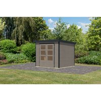 KARIBU Gartenhaus »Osterby 3 D«, BxHxT: 272,5 x 209 x 213 cm (Außenmaße inkl. Dachüberstand), Wandstärke 19 mm – grau KARIBU Gartenhaus »Osterby 3 D«, BxHxT: 272,5 x 209 x 213 cm (Außenmaße inkl. Dachüberstand), Wandstärke 19 mm – grau