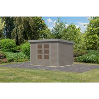 KARIBU Gartenhaus »Osterby 4 D«, BxHxT: 322,5 x 209 x 213 cm (Außenmaße inkl. Dachüberstand), Wandstärke 19 mm – grau KARIBU Gartenhaus »Osterby 4 D«, BxHxT: 322,5 x 209 x 213 cm (Außenmaße inkl. Dachüberstand), Wandstärke 19 mm – grau