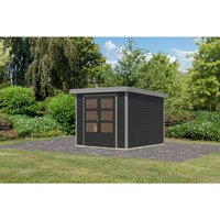 KARIBU Gartenhaus »Osterby 3,5 C«, BxHxT: 266,5 x 209 x 242 cm (Außenmaße inkl. Dachüberstand), Wandstärke 19 mm – grau KARIBU Gartenhaus »Osterby 3,5 C«, BxHxT: 266,5 x 209 x 242 cm (Außenmaße inkl. Dachüberstand), Wandstärke 19 mm – grau