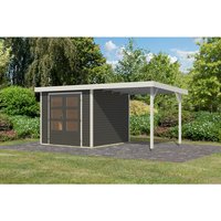 KARIBU Gartenhaus »Osterby 3,5 B«, BxHxT: 482 x 209 x 242 cm (Außenmaße inkl. Dachüberstand), Wandstärke 19 mm – grau KARIBU Gartenhaus »Osterby 3,5 B«, BxHxT: 482 x 209 x 242 cm (Außenmaße inkl. Dachüberstand), Wandstärke 19 mm – grau