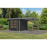 KARIBU Gartenhaus »Osterby 3,5 C«, BxHxT: 482,5 x 209 x 242 cm (Außenmaße inkl. Dachüberstand), Wandstärke 19 mm – grau KARIBU Gartenhaus »Osterby 3,5 C«, BxHxT: 482,5 x 209 x 242 cm (Außenmaße inkl. Dachüberstand), Wandstärke 19 mm – grau