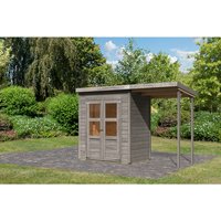 KARIBU Gartenhaus »Merseburg 2«, BxHxT: 330 x 219 x 122 cm (Außenmaße inkl. Dachüberstand), Wandstärke 14 mm – grau KARIBU Gartenhaus »Merseburg 2«, BxHxT: 330 x 219 x 122 cm (Außenmaße inkl. Dachüberstand), Wandstärke 14 mm – grau