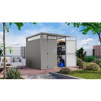 KARIBU Gartenhaus »Osten 2«, BxHxT: 236 x 218 x 11 cm(Außenmaße inkl. Dachüberstand), Wandstärke 0,5 mm – grau KARIBU Gartenhaus »Osten 2«, BxHxT: 236 x 218 x 11 cm(Außenmaße inkl. Dachüberstand), Wandstärke 0,5 mm – grau