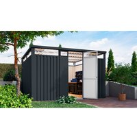 KARIBU Gartenhaus »Osten 3,5«, BxHxT: 348 x 220 x 11,5 cm, (Außenmaße inkl. Dachüberstand), Wandstärke 0,5 mm – grau KARIBU Gartenhaus »Osten 3,5«, BxHxT: 348 x 220 x 11,5 cm, (Außenmaße inkl. Dachüberstand), Wandstärke 0,5 mm – grau