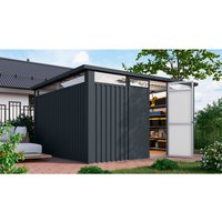 KARIBU Gartenhaus »Osten 4«, BxHxT: 403 x 220 x 22,5 cm, (Außenmaße inkl. Dachüberstand), Wandstärke 0,5 mm – grau KARIBU Gartenhaus »Osten 4«, BxHxT: 403 x 220 x 22,5 cm, (Außenmaße inkl. Dachüberstand), Wandstärke 0,5 mm – grau