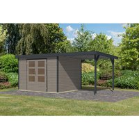 KARIBU Gartenhaus »Osterby 5 D«, BxHxT: 536,5 x 209 x 242 cm (Außenmaße inkl. Dachüberstand), Wandstärke 19 mm – grau KARIBU Gartenhaus »Osterby 5 D«, BxHxT: 536,5 x 209 x 242 cm (Außenmaße inkl. Dachüberstand), Wandstärke 19 mm – grau