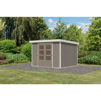 KARIBU Gartenhaus »Osterby 5 D«, BxHxT: 320,5 x 209 x 242 cm (Außenmaße inkl. Dachüberstand), Wandstärke 19 mm - grau |  Fichte  |  7,21 m² KARIBU Gartenhaus »Osterby 5 D«, BxHxT: 320,5 x 209 x 242 cm (Außenmaße inkl. Dachüberstand), Wandstärke 19 mm - grau |  Fichte  |  7,21 m²