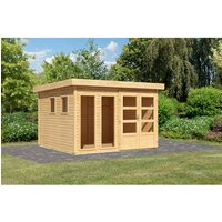 KARIBU Gartenhaus »Lahar 6«, BxHxT: 338 x 216 x 302 cm (Außenmaße inkl. Dachüberstand), Wandstärke 19 mm – braun KARIBU Gartenhaus »Lahar 6«, BxHxT: 338 x 216 x 302 cm (Außenmaße inkl. Dachüberstand), Wandstärke 19 mm – braun