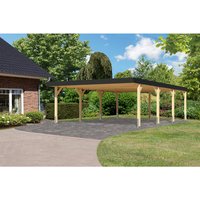 KARIBU Carport, Außenmaß BxT: 558 x 813 cm, naturbelassen, Holzart: Fichte – braun Rabatt: 11 % KARIBU Carport, Außenmaß BxT: 558 x 813 cm, naturbelassen, Holzart: Fichte – braun Rabatt: 11 %