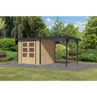 KARIBU Gartenhaus »Osterby 3 A«, BxHxT: 488,5 x 209 x 213 cm (Außenmaße inkl. Dachüberstand), Wandstärke 19 mm – braun KARIBU Gartenhaus »Osterby 3 A«, BxHxT: 488,5 x 209 x 213 cm (Außenmaße inkl. Dachüberstand), Wandstärke 19 mm – braun