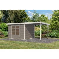 KARIBU Gartenhaus »Osterby 5 D«, BxHxT: 536 x 209 x 242 cm (Außenmaße inkl. Dachüberstand), Wandstärke 19 mm - grau |  Fichte  |  7,21 m² KARIBU Gartenhaus »Osterby 5 D«, BxHxT: 536 x 209 x 242 cm (Außenmaße inkl. Dachüberstand), Wandstärke 19 mm - grau |  Fichte  |  7,21 m²
