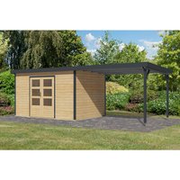 KARIBU Gartenhaus »Haby 7 A«, BxHxT: 693,5 x 219 x 240 cm (Außenmaße inkl. Dachüberstand), Wandstärke 28 mm - braun |  Fichte  |  8,6 m² KARIBU Gartenhaus »Haby 7 A«, BxHxT: 693,5 x 219 x 240 cm (Außenmaße inkl. Dachüberstand), Wandstärke 28 mm - braun |  Fichte  |  8,6 m²