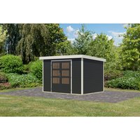 KARIBU Gartenhaus »Osterby 4 C«, BxHxT: 322,5 x 209 x 213 cm (Außenmaße inkl. Dachüberstand), Wandstärke 19 mm – grau KARIBU Gartenhaus »Osterby 4 C«, BxHxT: 322,5 x 209 x 213 cm (Außenmaße inkl. Dachüberstand), Wandstärke 19 mm – grau