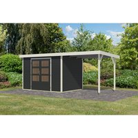 KARIBU Gartenhaus »Osterby 4 C«, BxHxT: 538,5 x 209 x 213 cm (Außenmaße inkl. Dachüberstand), Wandstärke 19 mm - grau |  Fichte  |  6,35 m² KARIBU Gartenhaus »Osterby 4 C«, BxHxT: 538,5 x 209 x 213 cm (Außenmaße inkl. Dachüberstand), Wandstärke 19 mm - grau |  Fichte  |  6,35 m²