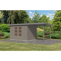 KARIBU Gartenhaus »Osterby 4 D«, BxHxT: 538 x 209 x 213 cm (Außenmaße inkl. Dachüberstand), Wandstärke 19 mm – grau KARIBU Gartenhaus »Osterby 4 D«, BxHxT: 538 x 209 x 213 cm (Außenmaße inkl. Dachüberstand), Wandstärke 19 mm – grau