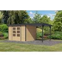 KARIBU Gartenhaus »Osterby 5 A«, BxHxT: 536,5 x 209 x 242 cm (Außenmaße inkl. Dachüberstand), Wandstärke 19 mm - braun |  Fichte  |  7,21 m² KARIBU Gartenhaus »Osterby 5 A«, BxHxT: 536,5 x 209 x 242 cm (Außenmaße inkl. Dachüberstand), Wandstärke 19 mm - braun |  Fichte  |  7,21 m²