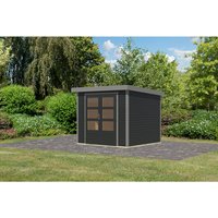KARIBU Gartenhaus »Osterby 3 C«, BxHxT: 272,5 x 209 x 213 cm (Außenmaße inkl. Dachüberstand), Wandstärke 19 mm - grau |  Fichte  |  5,05 m² KARIBU Gartenhaus »Osterby 3 C«, BxHxT: 272,5 x 209 x 213 cm (Außenmaße inkl. Dachüberstand), Wandstärke 19 mm - grau |  Fichte  |  5,05 m²