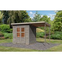 KARIBU Gartenhaus »Merseburg 3«, BxHxT: 402 x 219 x 150 cm (Außenmaße inkl. Dachüberstand), Wandstärke 14 mm – grau KARIBU Gartenhaus »Merseburg 3«, BxHxT: 402 x 219 x 150 cm (Außenmaße inkl. Dachüberstand), Wandstärke 14 mm – grau
