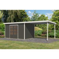 KARIBU Gartenhaus »Haby 7 B«, BxHxT: 693 x 219 x 240 cm (Außenmaße inkl. Dachüberstand), Wandstärke 28 mm – grau KARIBU Gartenhaus »Haby 7 B«, BxHxT: 693 x 219 x 240 cm (Außenmaße inkl. Dachüberstand), Wandstärke 28 mm – grau