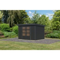 KARIBU Gartenhaus »Osterby 4 C«, BxHxT: 322 x 209 x 213 cm (Außenmaße inkl. Dachüberstand), Wandstärke 19 mm – grau KARIBU Gartenhaus »Osterby 4 C«, BxHxT: 322 x 209 x 213 cm (Außenmaße inkl. Dachüberstand), Wandstärke 19 mm – grau