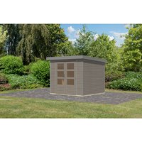KARIBU Gartenhaus »Osterby 3 D«, BxHxT: 272 x 209 x 213 cm (Außenmaße inkl. Dachüberstand), Wandstärke 19 mm – grau KARIBU Gartenhaus »Osterby 3 D«, BxHxT: 272 x 209 x 213 cm (Außenmaße inkl. Dachüberstand), Wandstärke 19 mm – grau
