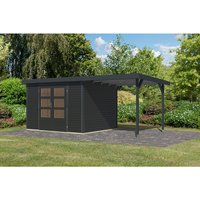KARIBU Gartenhaus »Osterby 5 C«, BxHxT: 536 x 209 x 242 cm (Außenmaße inkl. Dachüberstand), Wandstärke 19 mm – grau KARIBU Gartenhaus »Osterby 5 C«, BxHxT: 536 x 209 x 242 cm (Außenmaße inkl. Dachüberstand), Wandstärke 19 mm – grau