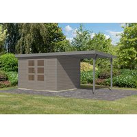KARIBU Gartenhaus »Osterby 5 D«, BxHxT: 536 x 209 x 242 cm (Außenmaße inkl. Dachüberstand), Wandstärke 19 mm – grau KARIBU Gartenhaus »Osterby 5 D«, BxHxT: 536 x 209 x 242 cm (Außenmaße inkl. Dachüberstand), Wandstärke 19 mm – grau