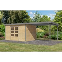 KARIBU Gartenhaus »Haby 7 A«, BxHxT: 693 x 219 x 240 cm (Außenmaße inkl. Dachüberstand), Wandstärke 28 mm - braun |  Fichte  |  8,6 m² KARIBU Gartenhaus »Haby 7 A«, BxHxT: 693 x 219 x 240 cm (Außenmaße inkl. Dachüberstand), Wandstärke 28 mm - braun |  Fichte  |  8,6 m²