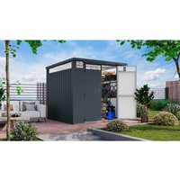 KARIBU Gartenhaus »Osten 2«, BxHxT: 236 x 218 x 11 cm, (Außenmaße inkl. Dachüberstand), Wandstärke 0,5 mm – grau KARIBU Gartenhaus »Osten 2«, BxHxT: 236 x 218 x 11 cm, (Außenmaße inkl. Dachüberstand), Wandstärke 0,5 mm – grau