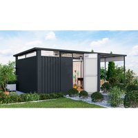 KARIBU Gartenhaus »Osten 4«, BxHxT: 621 x 220 x 22,5 cm, (Außenmaße inkl. Dachüberstand), Wandstärke 0,5 mm – grau KARIBU Gartenhaus »Osten 4«, BxHxT: 621 x 220 x 22,5 cm, (Außenmaße inkl. Dachüberstand), Wandstärke 0,5 mm – grau