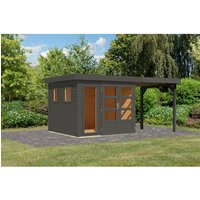 KARIBU Gartenhaus »Lahar 3,5«, BxHxT: 491 x 211 x 242 cm (Außenmaße inkl. Dachüberstand), Wandstärke 19 mm - grau |  Fichte  |  5,76 m² KARIBU Gartenhaus »Lahar 3,5«, BxHxT: 491 x 211 x 242 cm (Außenmaße inkl. Dachüberstand), Wandstärke 19 mm - grau |  Fichte  |  5,76 m²