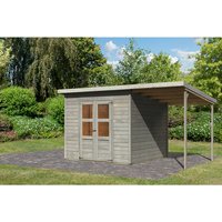 KARIBU Gartenhaus »Merseburg 6«, BxHxT: 426 x 219 x 240 cm (Außenmaße inkl. Dachüberstand), Wandstärke 14 mm - grau |  Fichte  |  5,74 m² KARIBU Gartenhaus »Merseburg 6«, BxHxT: 426 x 219 x 240 cm (Außenmaße inkl. Dachüberstand), Wandstärke 14 mm - grau |  Fichte  |  5,74 m²