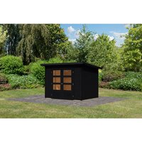 KARIBU Gartenhaus »Stockach 3«, BxHxT: 286 x 197 x 182 cm (Außenmaße inkl. Dachüberstand), Wandstärke 19 mm - schwarz |  Fichte  |  4,41 m² KARIBU Gartenhaus »Stockach 3«, BxHxT: 286 x 197 x 182 cm (Außenmaße inkl. Dachüberstand), Wandstärke 19 mm - schwarz |  Fichte  |  4,41 m²