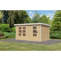 KARIBU Gartenhaus »Merkur A«, BxHxT: 432 x 209 x 213 cm (Außenmaße inkl. Dachüberstand), Wandstärke 19 mm – braun KARIBU Gartenhaus »Merkur A«, BxHxT: 432 x 209 x 213 cm (Außenmaße inkl. Dachüberstand), Wandstärke 19 mm – braun