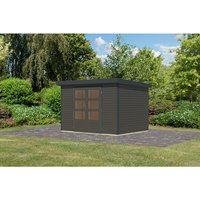 KARIBU Gartenhaus »Osterby 4 B«, BxHxT: 322 x 209 x 213 cm (Außenmaße inkl. Dachüberstand), Wandstärke 19 mm - grau |  Fichte  |  6,35 m² KARIBU Gartenhaus »Osterby 4 B«, BxHxT: 322 x 209 x 213 cm (Außenmaße inkl. Dachüberstand), Wandstärke 19 mm - grau |  Fichte  |  6,35 m²