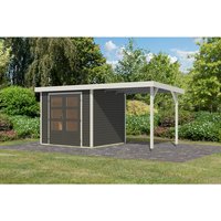 KARIBU Gartenhaus »Osterby 3 B«, BxHxT: 488,5 x 209 x 213 cm (Außenmaße inkl. Dachüberstand), Wandstärke 19 mm – grau KARIBU Gartenhaus »Osterby 3 B«, BxHxT: 488,5 x 209 x 213 cm (Außenmaße inkl. Dachüberstand), Wandstärke 19 mm – grau