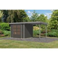 KARIBU Gartenhaus »Osterby 3 B«, BxHxT: 488 x 209 x 213 cm (Außenmaße inkl. Dachüberstand), Wandstärke 19 mm – grau KARIBU Gartenhaus »Osterby 3 B«, BxHxT: 488 x 209 x 213 cm (Außenmaße inkl. Dachüberstand), Wandstärke 19 mm – grau