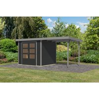 KARIBU Gartenhaus »Osterby 3 C«, BxHxT: 488 x 209 x 213 cm (Außenmaße inkl. Dachüberstand), Wandstärke 19 mm - grau |  Fichte  |  5,05 m² KARIBU Gartenhaus »Osterby 3 C«, BxHxT: 488 x 209 x 213 cm (Außenmaße inkl. Dachüberstand), Wandstärke 19 mm - grau |  Fichte  |  5,05 m²