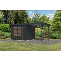 KARIBU Gartenhaus »Osterby 3 C«, BxHxT: 488 x 209 x 213 cm (Außenmaße inkl. Dachüberstand), Wandstärke 19 mm - grau |  Fichte  |  5,05 m² KARIBU Gartenhaus »Osterby 3 C«, BxHxT: 488 x 209 x 213 cm (Außenmaße inkl. Dachüberstand), Wandstärke 19 mm - grau |  Fichte  |  5,05 m²