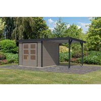 KARIBU Gartenhaus »Osterby 3,5 D«, BxHxT: 482 x 209 x 242 cm (Außenmaße inkl. Dachüberstand), Wandstärke 19 mm - grau |  Fichte  |  5,76 m² KARIBU Gartenhaus »Osterby 3,5 D«, BxHxT: 482 x 209 x 242 cm (Außenmaße inkl. Dachüberstand), Wandstärke 19 mm - grau |  Fichte  |  5,76 m²