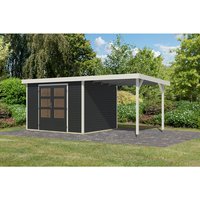 KARIBU Gartenhaus »Osterby 5 C«, BxHxT: 536 x 209 x 242 cm (Außenmaße inkl. Dachüberstand), Wandstärke 19 mm – grau KARIBU Gartenhaus »Osterby 5 C«, BxHxT: 536 x 209 x 242 cm (Außenmaße inkl. Dachüberstand), Wandstärke 19 mm – grau